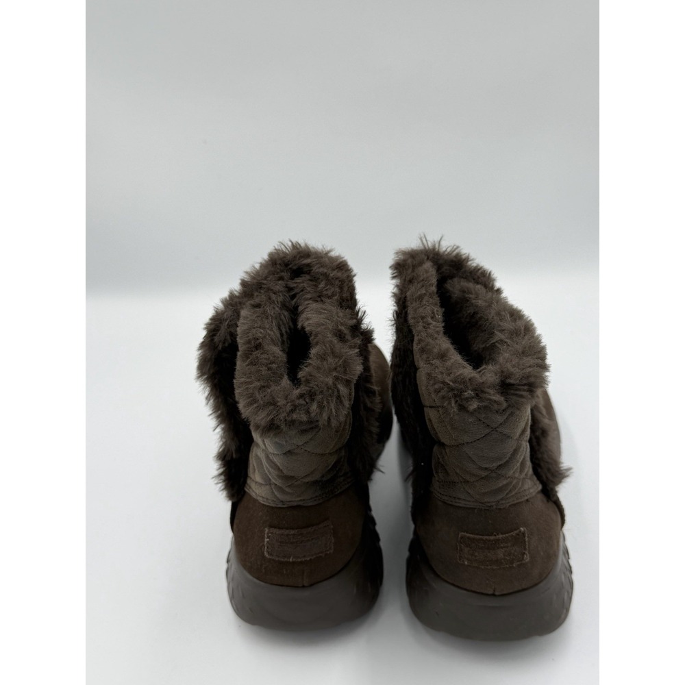 Skechers Goga Mat Brown Faux Suede Ankle Boots Faux Fur Lined Women's 6.5 - Picture 4 of 8